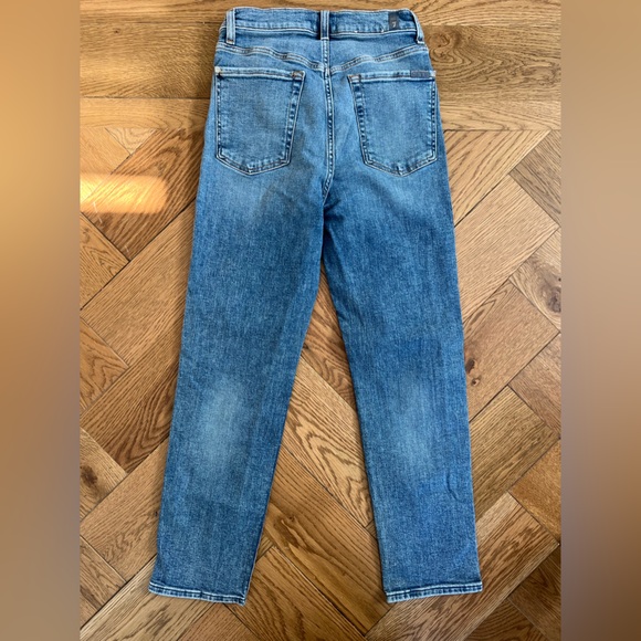 7 For All Mankind Blue Straight Leg Jeans Womens - Picture 5 of 12